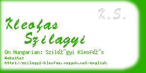 kleofas szilagyi business card